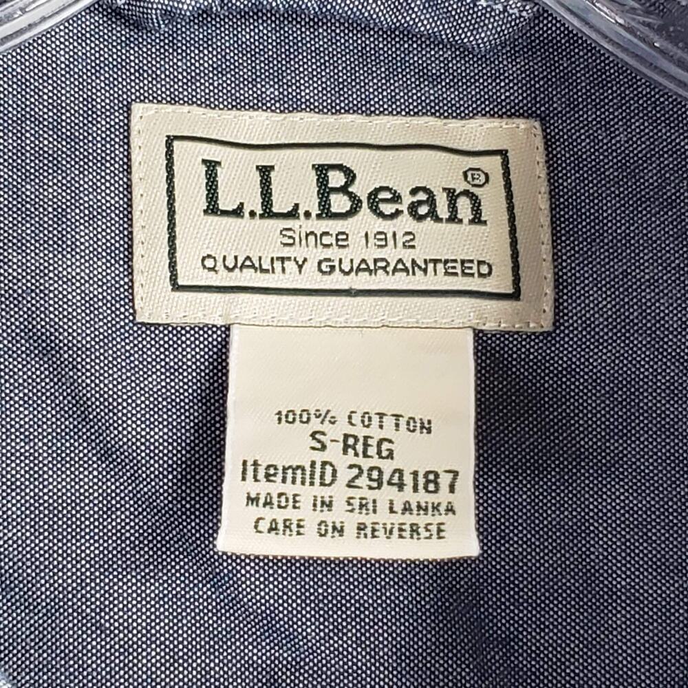 LL Bean Shirt Men's Small Blue Plaid Cotton Outdoor Camping Lined Cabin Hike - Picture 8 of 9
